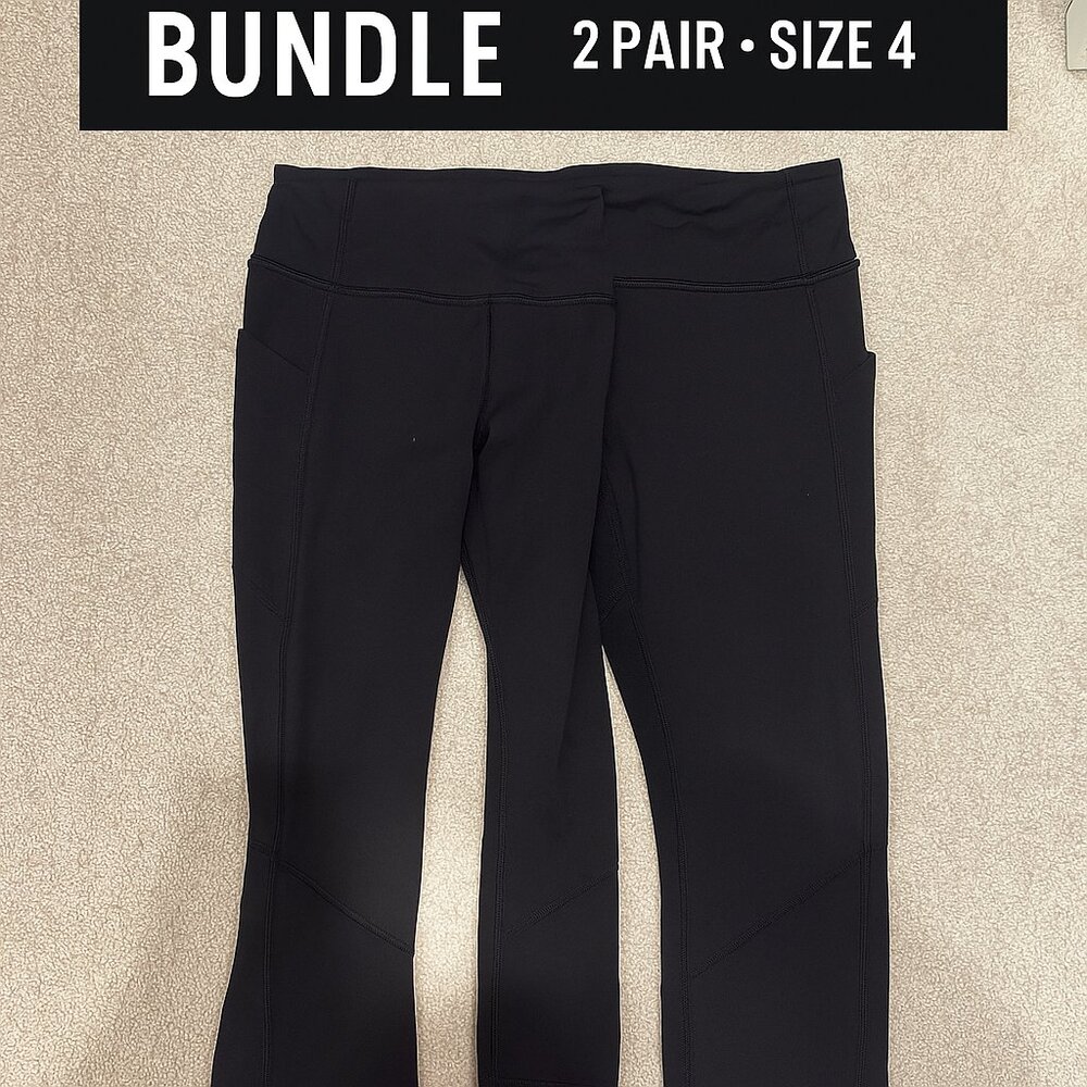 2 Pairs Lululemon Leggings – Size 4 – Black – Great Condition